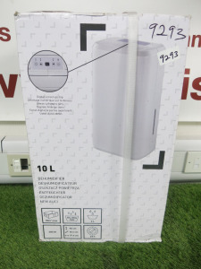 Boxed/New Kingfisher 10L Dehumidifier with Digital Screen on Top.