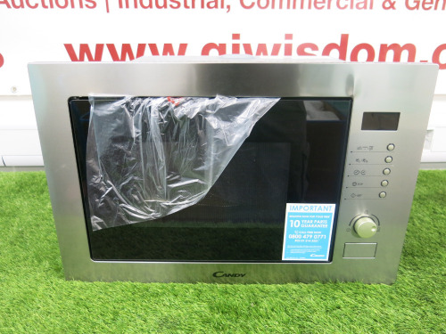 New Candy 900w Integrated Microwave Oven, Model MIC25GDFX-80, S/N 3890067422520212.NOTE: dent to facia (As Viewed/Pictured).