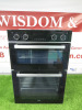 Beko Built In Double Oven, Model BBDQF24300B, S/N 2310040105. Size H89 x W59 x D52cm. NOTE: appears little used.