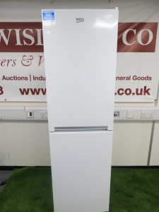 New Beko Freestanding Fridge Freezer, Model K54300H. Size H181 x W54 x D54cm. NOTE: dent to side panel as (Viewed/Pictured).