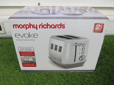 Boxed/New Morphy Richards Evoke 2 Slice Toaster White, Model 224409.