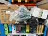 4 x Shelves of Assorted Gardening Tools, Items & Accessories to Include: Garden Hoses, Poly Tunnel, Covers, Rolls of Mesh & Weed Control Fabric, All Pond Solutions, Garden Trolley, Blower/Vacuum, Hedge Trimmer Black Buckets & 2 x Metal Bins. - 4