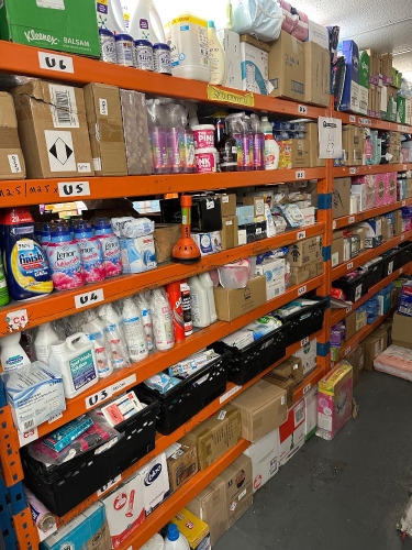 14 x Shelves of Domestic Household & Cleaning Items to Include: Laundry, Dishwashing, Cleaning, Hygiene, Feminine Hygiene, Baby, Air Freshener, Stain Removal, Dental, Medical, Toilet, Bathroom & Kitchen Etc (As Viewed/Inspected).
