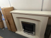 Quantity of Assorted Home Fire Places & Heaters to Include: 2 x Set of Stone Fire Surround/Hearth (Unchecked) & 2 x Ex-Display Wooden Fire Surrounds with Electrical Fire Insert & 1 x Electric Stove Fire, 1 x Electric Fire & 1 x FocalPoint Panoramic Electr - 4