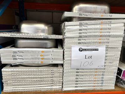 39 x Assorted Cooke & Lewis Stainless Steel Sinks to Include: 27 x Turing 1.5 Bowl Sink & Drainer, 10 x Nakaya1 Bowl Sink & Drainer & 1 x Utility 1 Bowl Sink & Drainer.