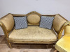 Ornate Gold Frame 2 Seater Chair & Yellow Lounge Chair. - 2