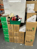 Lot of Assorted Kite Warehouse Packaging to Include: 4 x Boxes of 6 Rolls of Black Shrink Wrap, 18 x Boxed Tape Dispensers & 1 x Crate of Loose Used, 3 x Boxes of Brown Tape & 9 x Boxes of Clear with Assorted Unboxed.