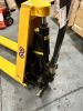 1000kg Electric Powered Pallet Truck in Yellow. NOTE: requires repair, oil leaking. - 2