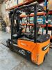 Doosan B20T-7, 2000kg, 3 Wheel Cushion/Pneumatic Electric Forklift with Triple Mast & Side Shift, Capacity . Running Hours 895, DOM 2017. Comes with Espex 5DTT48/90 Smart Derivative Battery Charger & Manuals with 1 x Key. - 3
