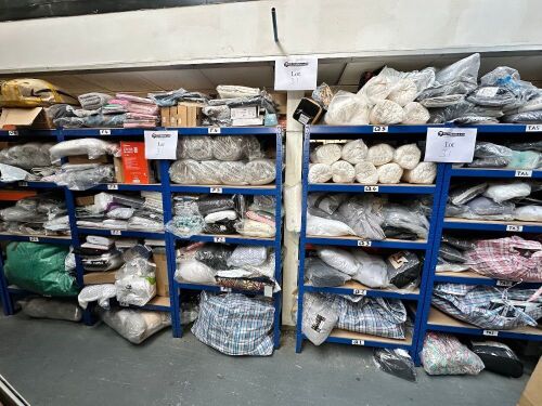 5 x Bays of Assorted Throws, Blankets, Pillows, Duvet, Sofa Covers, Rugs & Mats Etc.