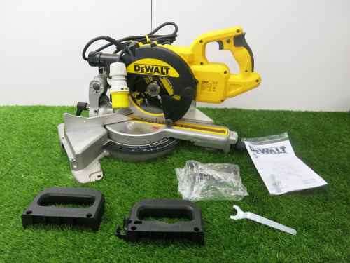 Boxed Reconditioned DeWalt Sliding 216mm Electric Mitre Saw, Model DWS773-LX, 110V, Cut Depth 70mm.