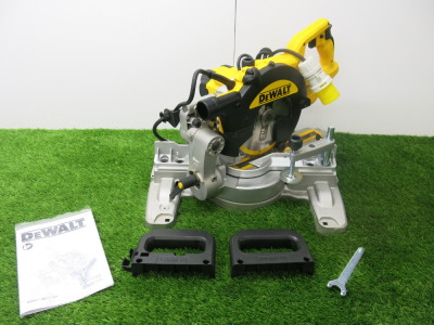 Boxed Reconditioned DeWalt Sliding 216mm Electric Mitre Saw, Model DWS773-LX, 110V, Cut Depth 70mm.