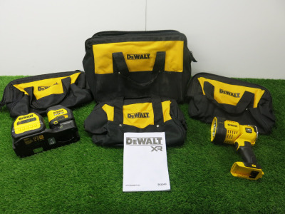 Quantity of DeWalt Accessories to Include: 1 x DeWalt 18v LED Torch, Model DCL043, 1 x DeWalt 18v Laser & 4 x Assorted Sized Bags. Batteries Not Included.