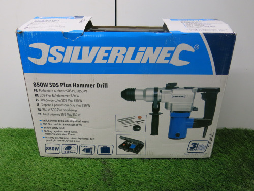 Silverline 850w SDS Plus Hammer Drill Set, Model 633821.