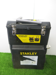 Large Quantity of Hand Tools in A Stanley Mobile Work Centre to Include: Spanners, Drill Bits, Allen Key Sets, Screw Drivers, Jimmy Bar, Pliers, Adjustable, Bolster, Hammer, etc (As Viewed/Pictured). NOTE: Stanley Mobile Work Centre is Broken.