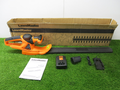 Boxed Lawnmaster 24v Cordless Hedge Trimmer, Model CLHT2452.