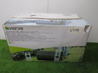 Verve Steel Drum Lawn Roller, Size H107 x W62 x D33cm.