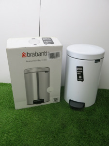 Boxed Brabantia 12 Lt Pedal Bin. NOTE: dent to top (As viewed).