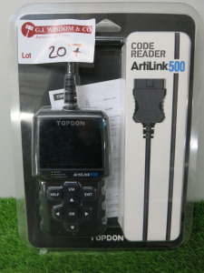 Packaged Topdon Artilink 500 Code Reader.