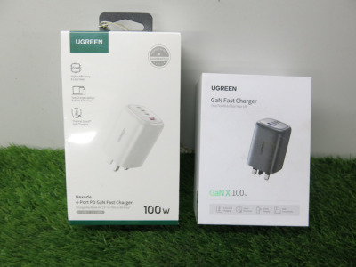 2 x Ugreen Fast Chargers to Include: 1 x GaNX100 & 1 x Nexode.