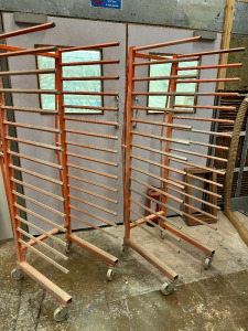 2 x Mobile 15 Shelf Drying Racks.