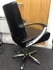 Chrome Framed Hair Stylists, Pump Up, Swivel Chair in Black PVC - 4