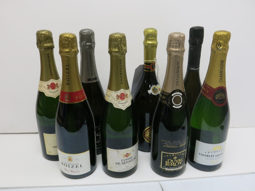 8 x Assorted Bottles of Champagne to Include: 2 x Comte De Senneval, 1 x Duval Leroy, 1 x Vilmart & Cie, 1 x Boizel, 1 x Charles Lecovey, 1 x Bissinger & Co 1 x Billecart-Salmon, 75cl.