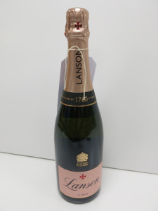 3 x Bottles of Lanson Le Rose Champagne, 75cl.