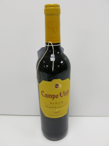 5 x Bottles of Campo Viejo Rioja Tempranillo Red Wine, 2021, 75cl.