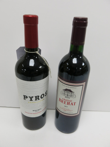 6 x Assorted Bottles of Red Wine to Include: 4 x Chateau Brehat 2015 & 2 x Pyros 2019, 75cl.