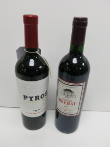6 x Assorted Bottles of Red Wine to Include: 4 x Chateau Brehat 2015 & 2 x Pyros 2019, 75cl.