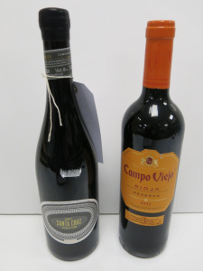 6 x Assorted Bottles of Red Wine to Include: 3 x Campo Viejo 2017 & 3 x Santa Cruz Rioja 2020, 75cl.