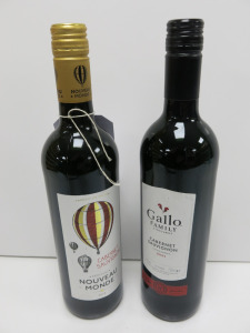6 x Bottles of Assorted Red Wine to Include: 4 x Gallo Family Cabernet Sauvignon 2021, 2 x Nouveau Monde Cabernet Sauvignon, 2019, 75cl.