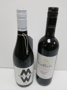 6 x Bottles of Assorted Red Wine to Include: 4 x Most Wanted Shiraz 2021 & 2 x Villa Garducci Merlot Veneto 2022, 75cl.