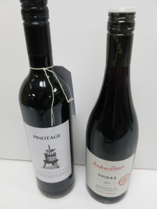 6 x Bottles of Assorted Red Wine to Include: 4 x Pinotage & 2 Andrew Peace Shiraz 2023, 75cl.