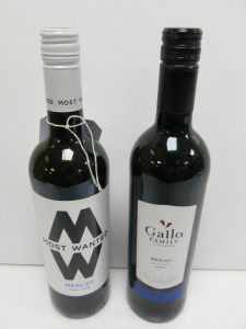 6 x Bottles of Assorted Red Wine to Include: 3 x Most Wanted Merlot 2022 & 3 x Gallo Family Merlot 2021, 75cl.