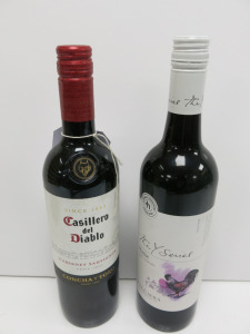 6 x Bottles of Assorted Red Wine to Include: 3 x Casillero del Diablo Cabernet Sauvignon 2022 & 3 x Yalumba The Y Series Merlot, 2019, 75cl.