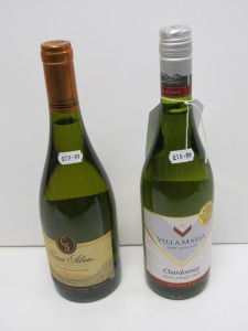 6 x Bottles of Assorted White Wine to Include: 4 x Villa Maria Chardonnay 2020 & 2 x Casa Silva Chardonnay 20221 75cl.