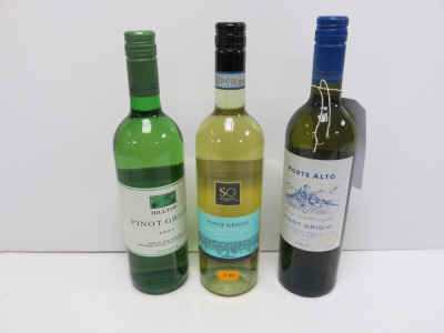 6 x Assorted Bottles of Pinot Grigio White Wine to Include: 2 x Forte Alto 2020, 2 x Hill Top 2021 & 2 x So Organic, 75cl.