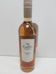 5 x Bottles of Gallo Family Summer Rose Wine, 75cl.