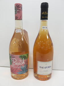 6 x Bottles of Assorted Rose Wine to Include: 3 x the Beach by Whispering Angel 2021 & 3 x Calafuria Salento 2018, 75cl.