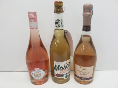 5 x Assorted Bottles of Assorted Fizz to Include: 2 x Moscato Rose, 2 x Blossom Hill Gin Rhubarb Fizz & 1 x Prosecco Rose, 75cl.