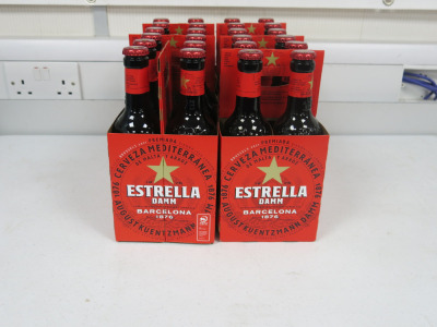 6 x Packs of 4 Bottles Estrella Damm Beer, 330ml.