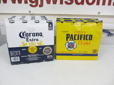 6 x Packs of 4 Bottles of Assorted Beer to Include: 4 x Corona Extra & 2 x La Cerveza Del Pacifico, 330ml.