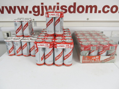 13 x Packs of Assorted Red Stripe to Include: 1 x Case of 24 Cans 440ml, 7 x Packs of 4 Cans 568ml & 5 x Packs of 4 Cans 440ml. NOTE: 5 x Packs BBE 28/2/25