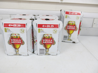 5 x Packs of Stella Artois to Include: 1 x Pack of 4 Cans 568ml & 4 x Packs of 4 Cans 440ml.