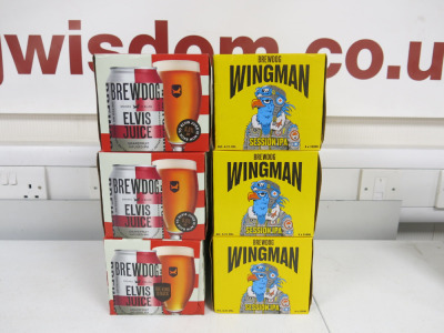 11 x Packs of 4 Cans of Assorted Brewdog to Include: 6 x Wingman Session IPA & 5 x Elvis Juice 330ml.