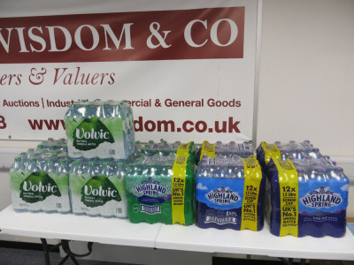 11 x Cases of 12 Bottles of Still & Sparkling Water to Include: 4 x Highland Spring, 2 x Highland Spring Sparkling, 5 x Volvic Natural Mineral Water, 1.5L.
