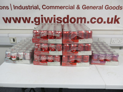 8 x Cases of 24 Cans of Assorted Coca Cola to Include: 3 x Coca Cola, 3 x Coke Zero, 1 x Diet Coke & 1 x Cherry 330ml.
