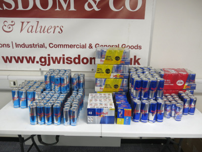 413 x Assorted Sized Red Bull to Include: 20 x Sugar Free 473ml, 58 x Sugar Free 355ml, 27 x Sugar Free 250ml, 60 x Red Bull 473ml, 54 x Red Bull 355ml, 129 x Red Bull 250ml, 12 x Variety Pack 250ml & 53 x Assorted Other Flavours.